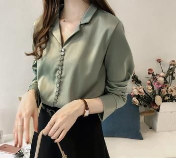 Camisa feminina de seda pura Clearance