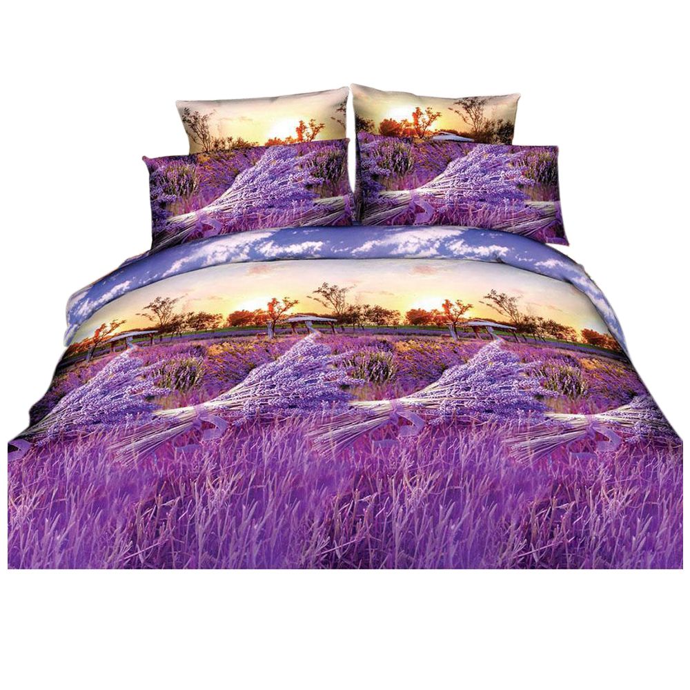 Botique 3d Printed Bedding Set Purple Lavender Duvet Cover Bed
