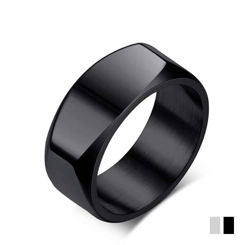새로운 패션 스테인레스 스틸 링 고품질 실버 / 블랙 컬러 기하학적시키는 반지 남성과 여성