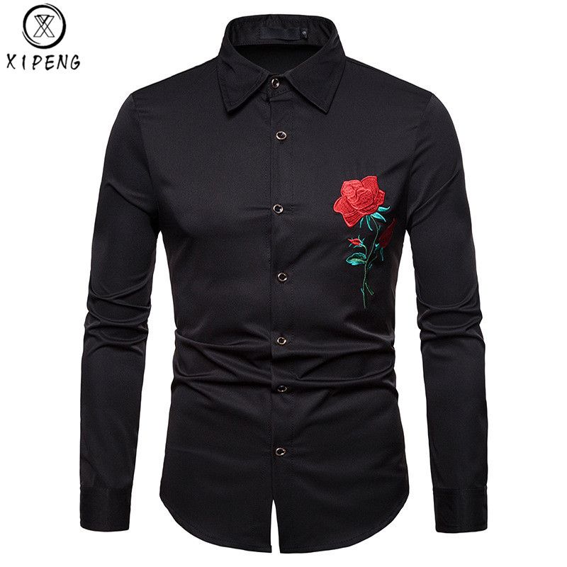 Camisetas | Camiseta Con Estampado De Rosa Bordada De Gris | New Look Hombre  ⋆ Sffoutlet