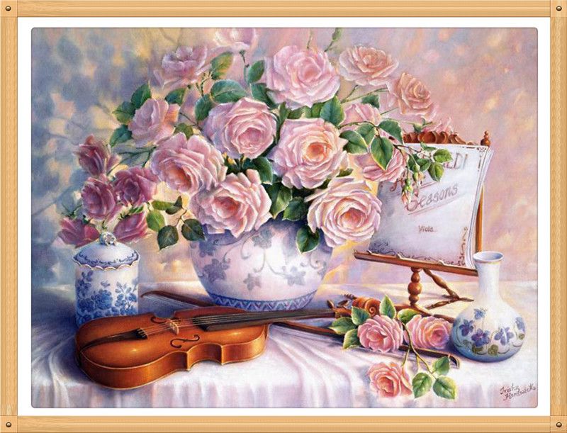 2021 Pink Roses Vase Violin 40x30cm Diy Pieno Diamante Flowers Pittura  Punto Croce Kit Crafts Decorazione Della Casa Diamond Painting From  Suozhi1993, $17.17 | DHgate.Com
