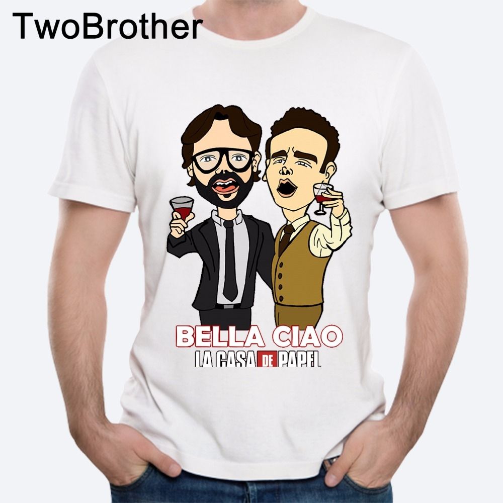 Camiseta estampado 3d Bella La De Papel Camiseta Heist Diseño superior Camisetas