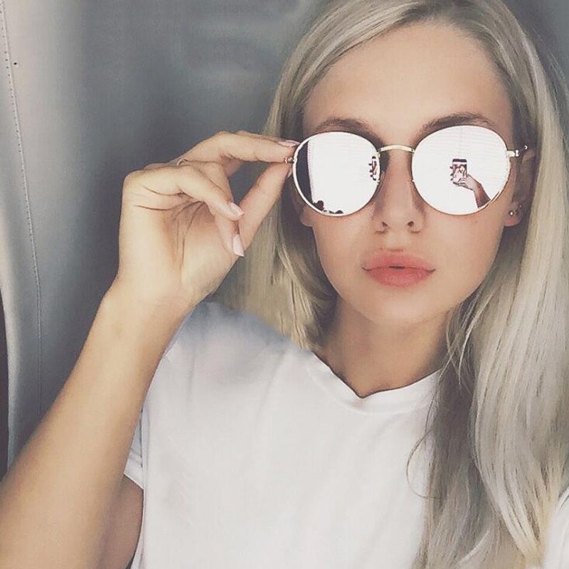 XIANGROSE 2018 retro gafas de sol redondas mujeres hombres diseñador la marca gafas de sol