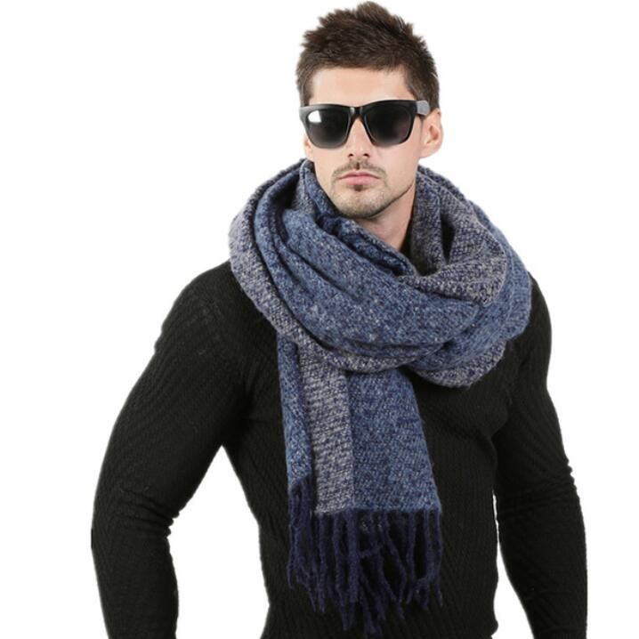Diseño moda para hombre Bufandas Hombres de lana de invierno punto bufanda de cachemira
