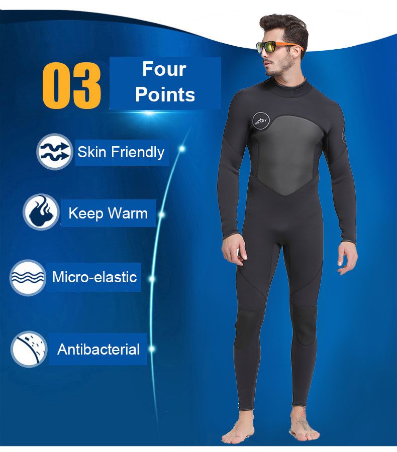 Best Sbart Winter Mens 5mm Neoprene Wetsuit Warm One Piece Wet Suit