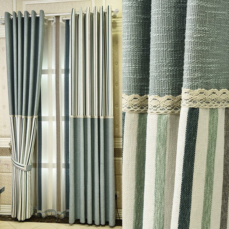 navy curtain material