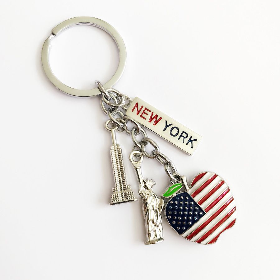 USA Travel Statue of Liberty Large Keyring New York City