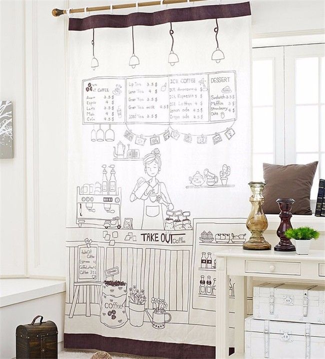 2019 Wholesale Luxury Kitchen Door Curtains Polyester Rustic