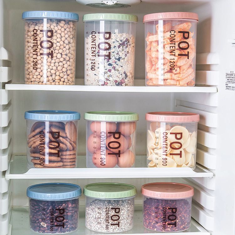 2019 Plastic Sealed Cans Kitchen Storage Box Transparent Food