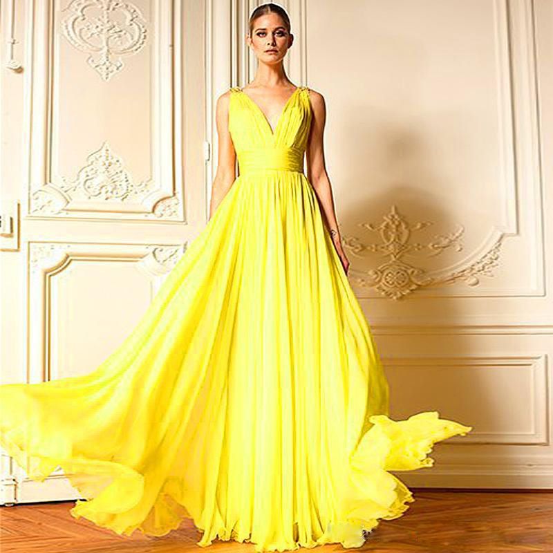yellow empire waist dress