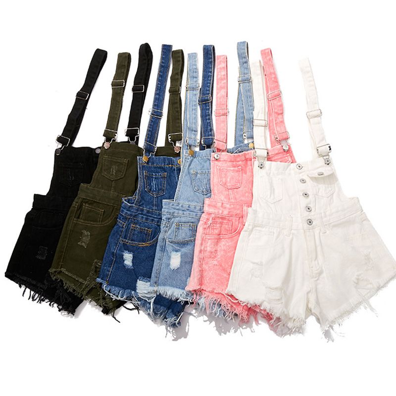 ladies denim overall shorts