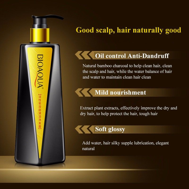 Activated Carbon Shampoo Brush Black Oil Control Anti Dandruff Full