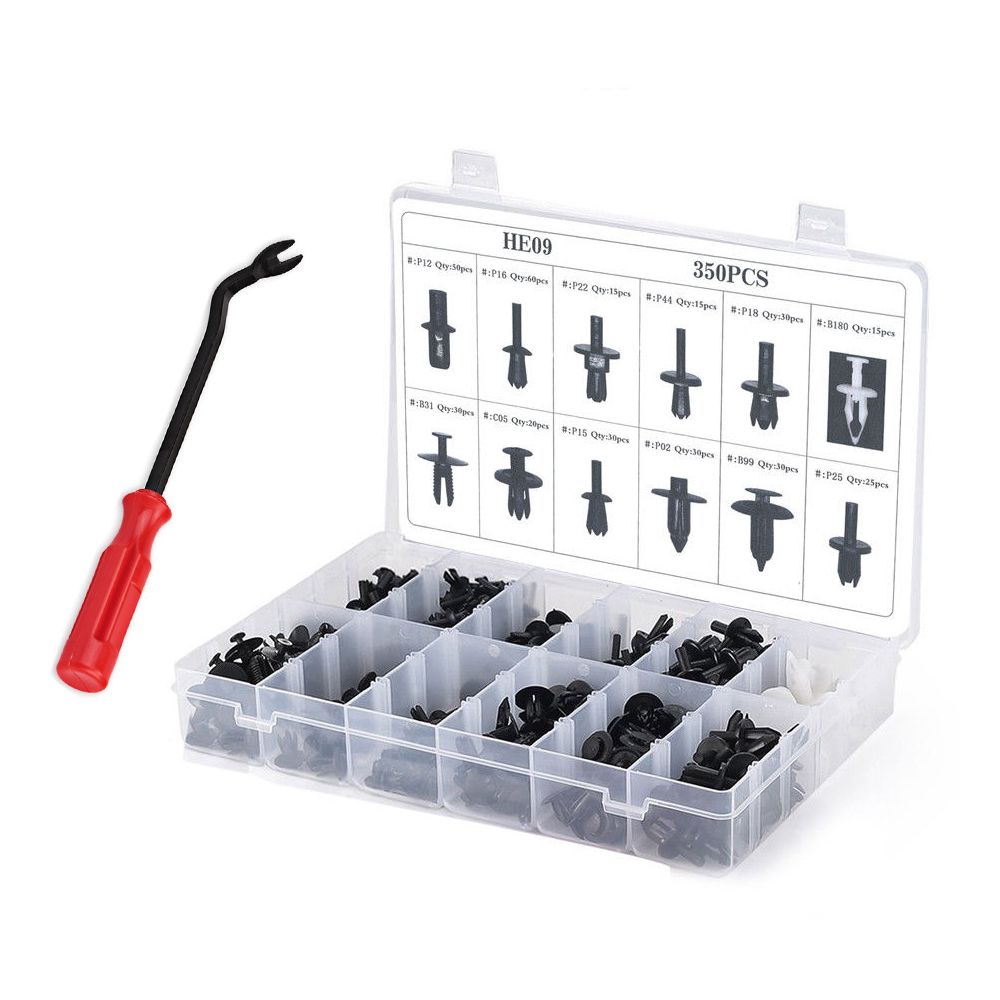 350Pcs Plastic Car Body Push Pin Rivet Fasteners Trim Moulding Clip Screw driver