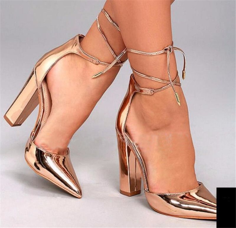 gold pointed toe heels