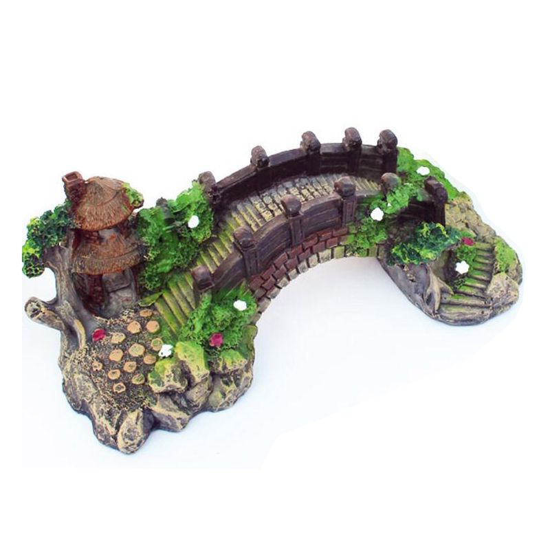 Aquarium Fish Tank Artificial Bridge Rockery Resin Ornament Landscaping