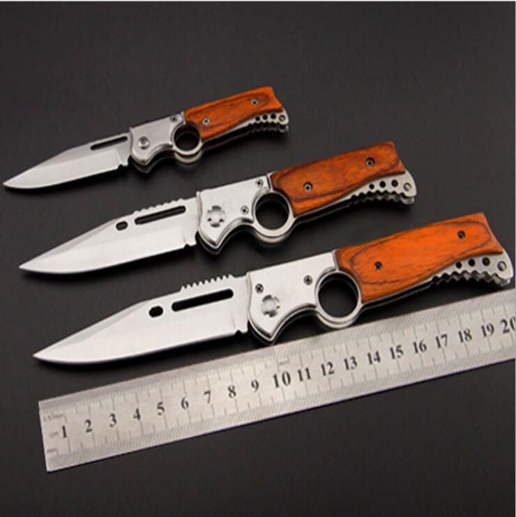 New Style AK47 Folding Gun Knife Pocket Tactical Knife 440 Blade Wood