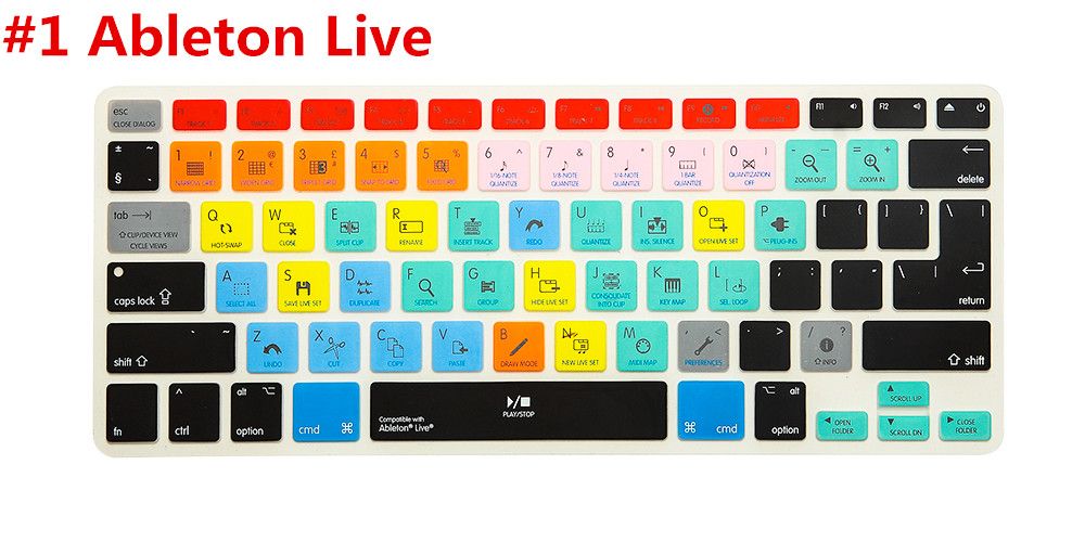 HRH FL Studio Fruity Loops Functional Shortcut Hotkey Silicone Keyboard  Cover Skin for Macbook Air Pro Retina 13 15 17 EU/US