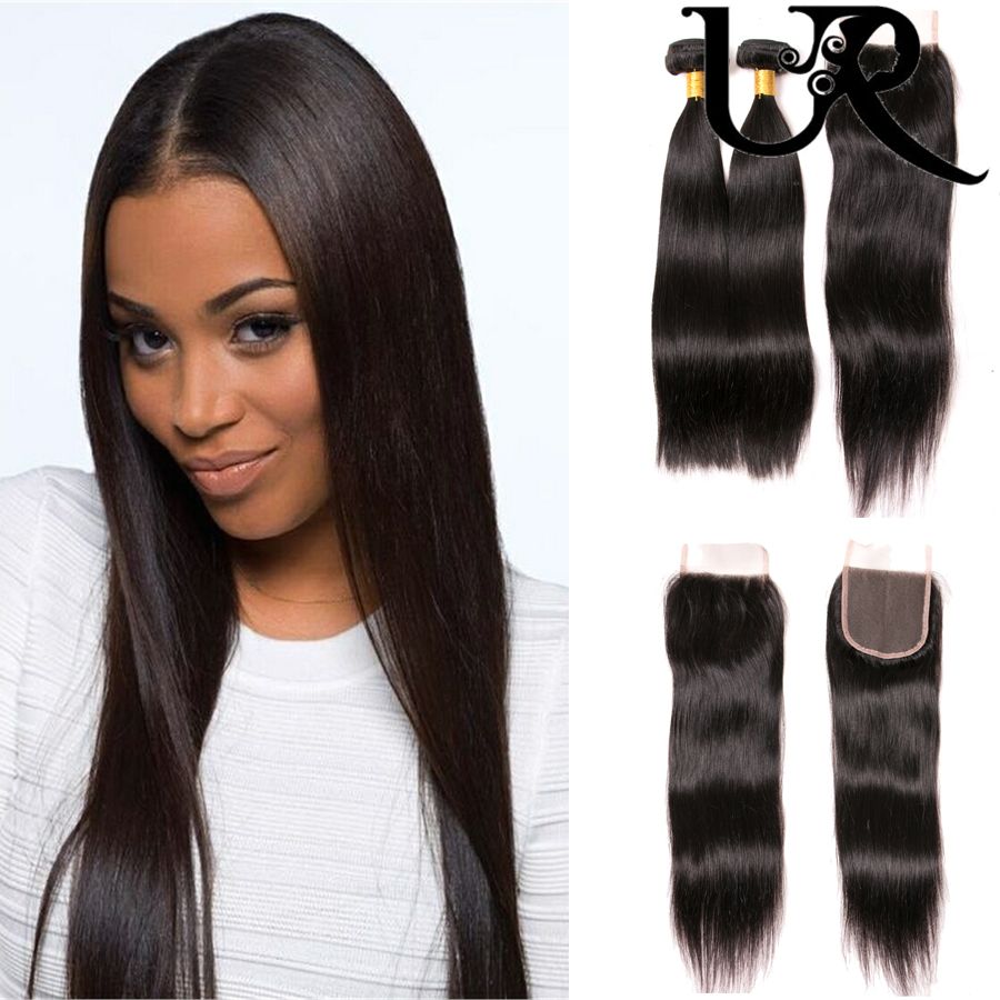 2020 Urvenus Peruvian Virgin Hair Straight With Closure 8a