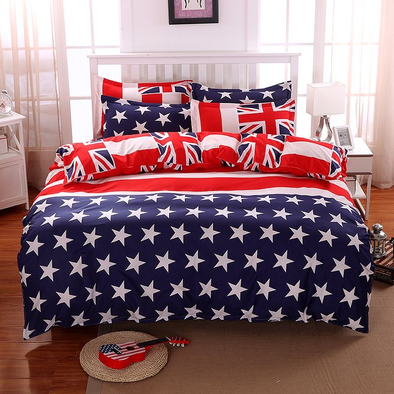 Home Stars Stripes Usa Flag Bedding Sets Bedclothes Set Bed Linens