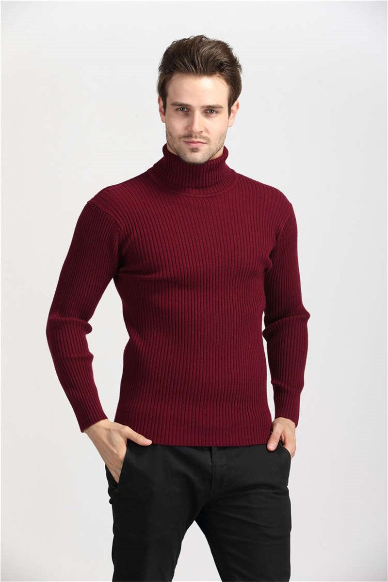 maroon turtleneck sweater mens