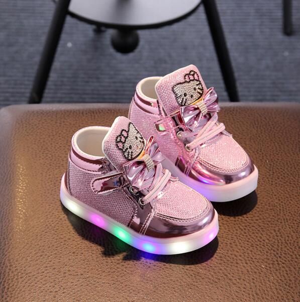 Girls Official Hello Kitty Black /& Multi Colour Trainer Infant Size 12