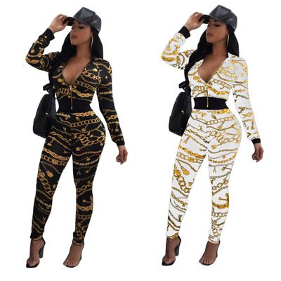 chain print tracksuit