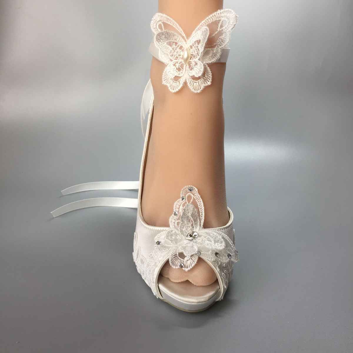 butterfly wedding shoes for bride
