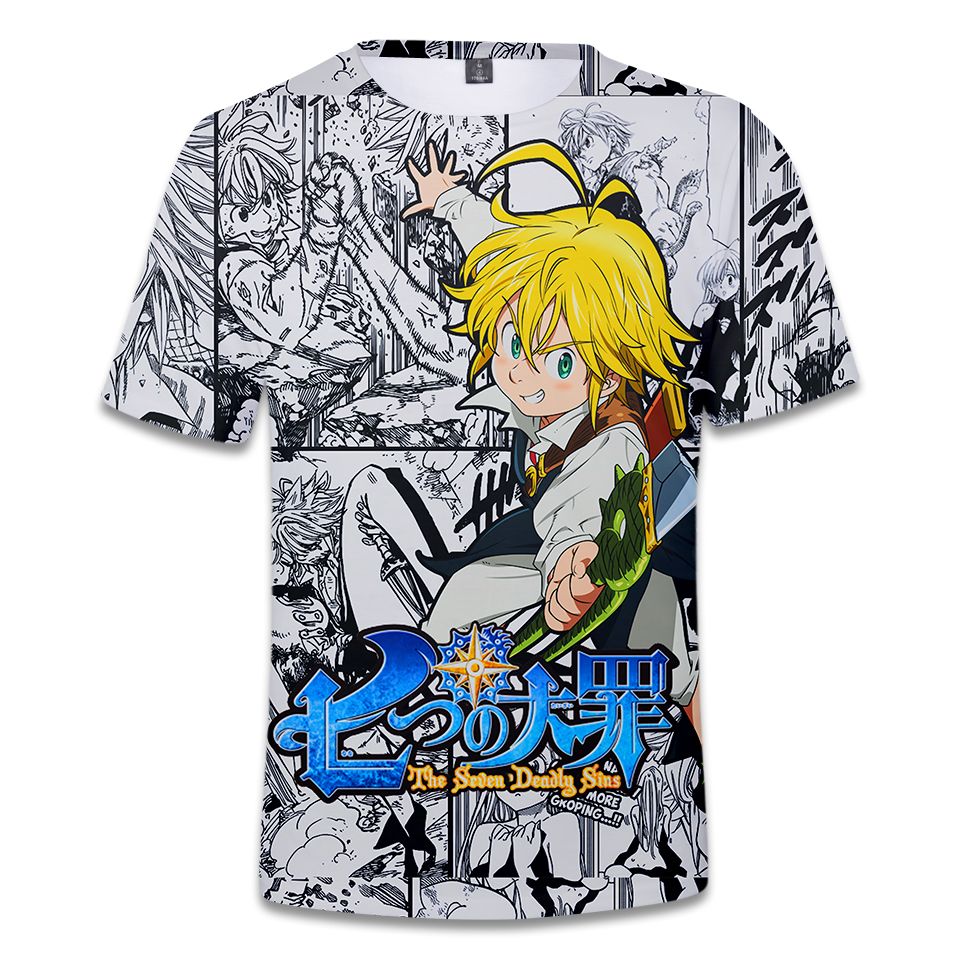 The Seven Deadly Sins Nanatsu no Taizai Anime 3D T-Shirt Men Women Casual Tee