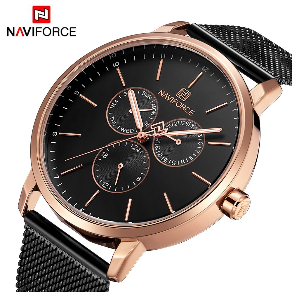 Naviforce Casual Mens Dress Watches Top Brand Quartz Watch Date Week Sport Business Steel Clock Male Relogio Masculino Prestige Watches Bling Watches From Jingchengyan 26 23 Dhgate Com