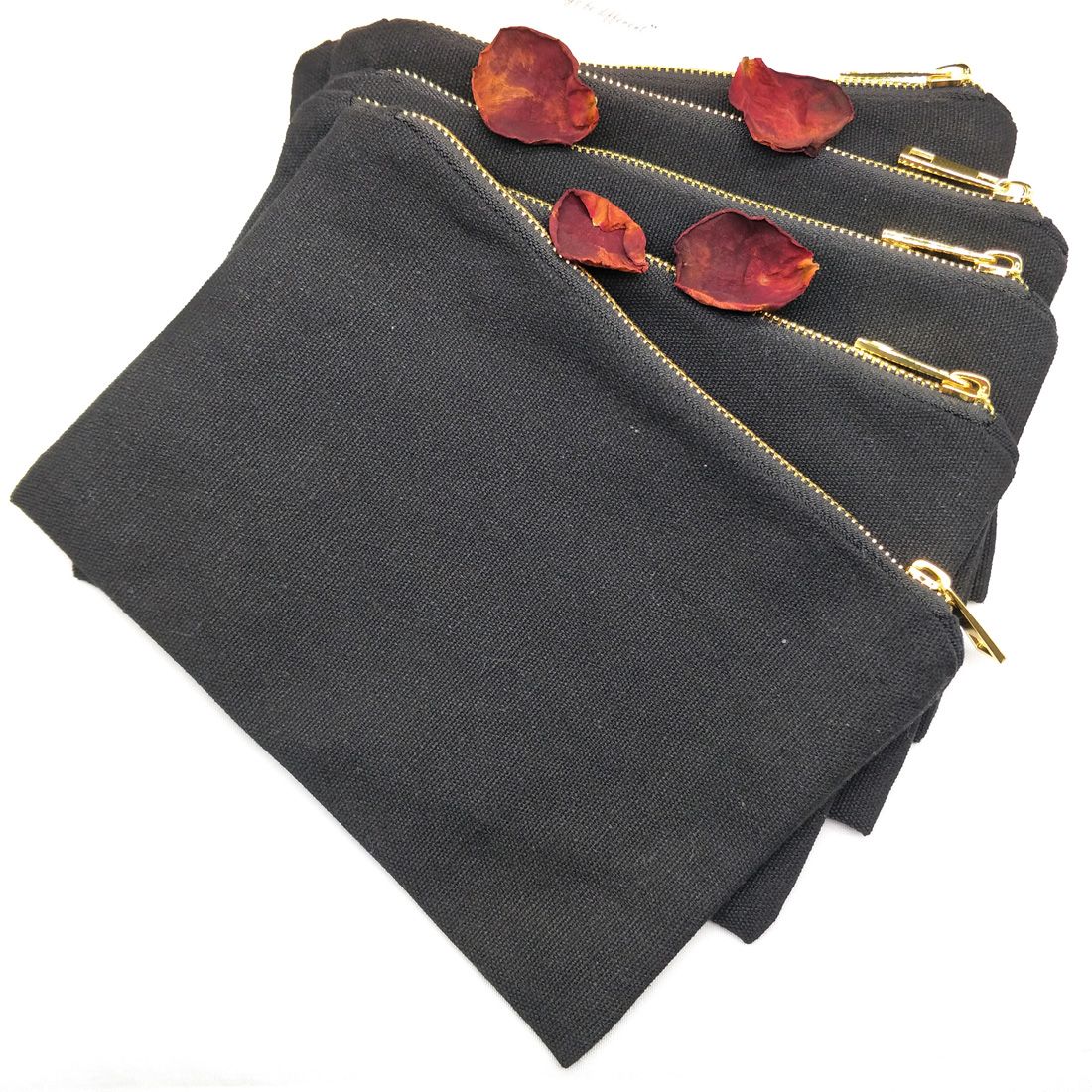 black canvas makeup bolsa