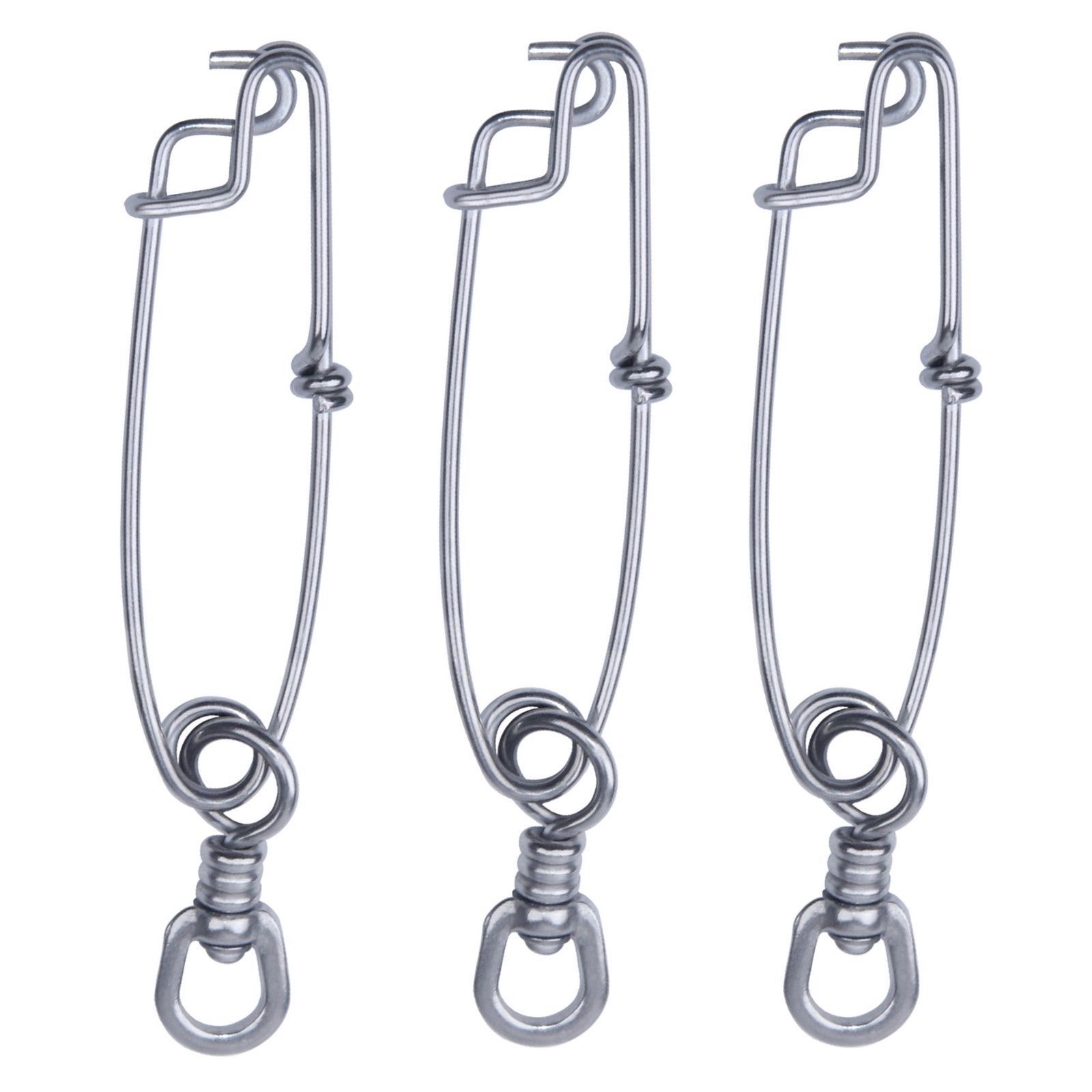 Details about   Lot 10pcs Stainless Longline Open Eye Snap Clips Float Line Branch Hanger Snap