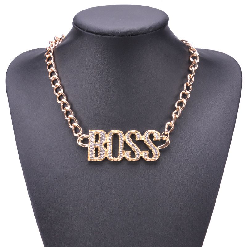 Argent//Or bébé Lettres Pendentif Collier clavicule chaîne Fashion Jewelry Choker