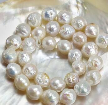 Details about   15-16mm White Baroque Pearl Necklace 18 inches Jewelry Accessories Hang Classic