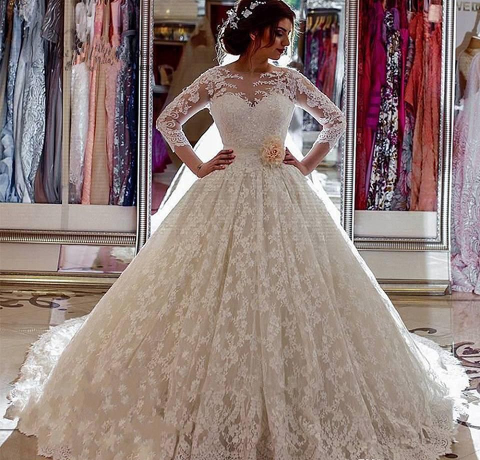 princess wedding dresses with sleeves