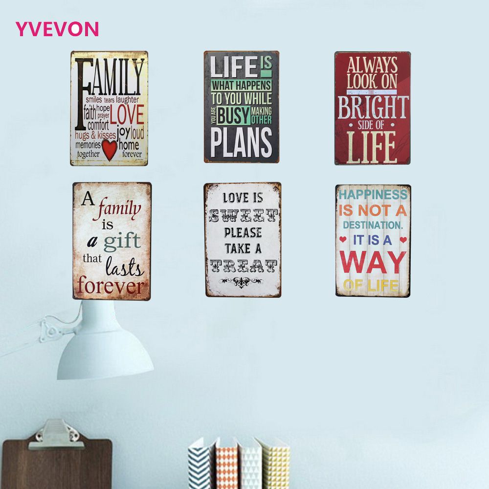 2020 New Sign Vintage Letter Metal Decor Wall Plaque Tin Language