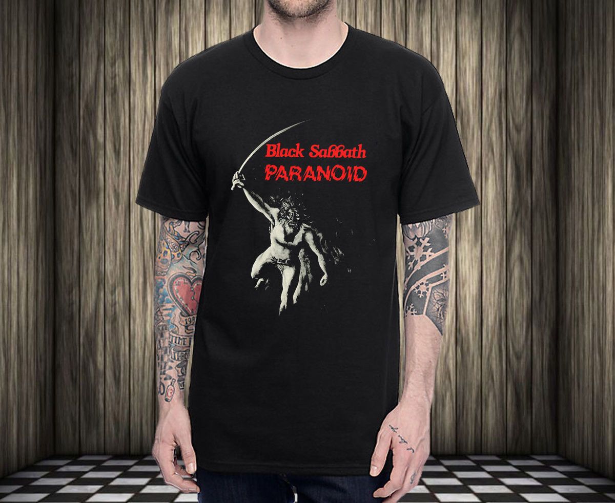 BLACK SABBATH PARANOID Band Legend camiseta Nueva camiseta negra to 3XL Hombre Pre-Cotton