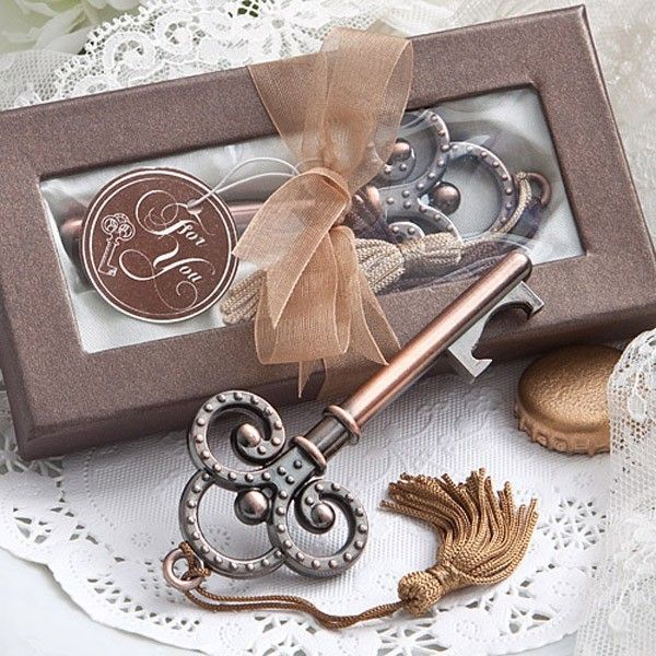Antique Victorian Key Bottle Opener Wedding Favors Guest Gift For