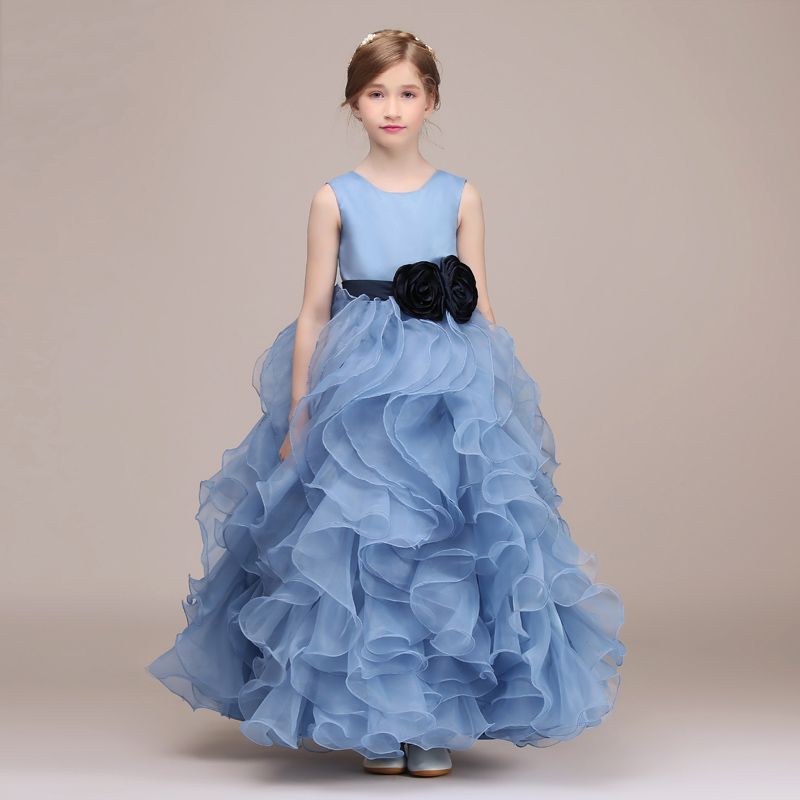 cornflower blue flower girl dresses