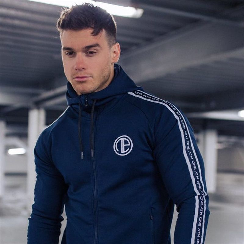 2018 zip. Толстовки бодибилдинг мужские. Худи Fitness синее