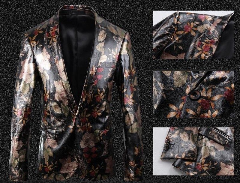 Discount Men Blazer 2018 Designer Colorful Mens PU Fancy Suits 