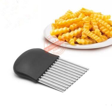 1pc Stainless Steel Potato Chip Slicer Dough Vegetable Fruit Crinkle Wavy  Slicer Knife Potato Cutter Chopper