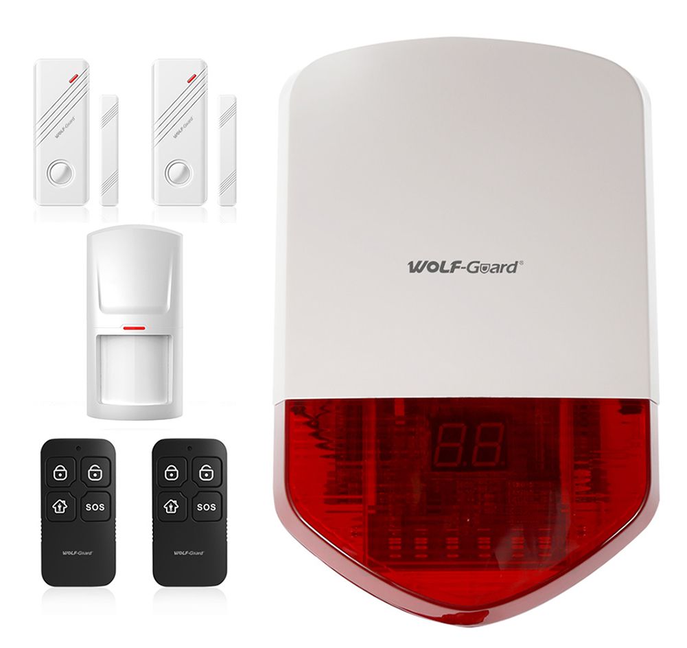 satin al wolf guard basit ev guvenlik alarm hirsiz sistemi acik siren pir hareket dedektoru keyfob kapi sensoru lb 01a ile gel tl556 87