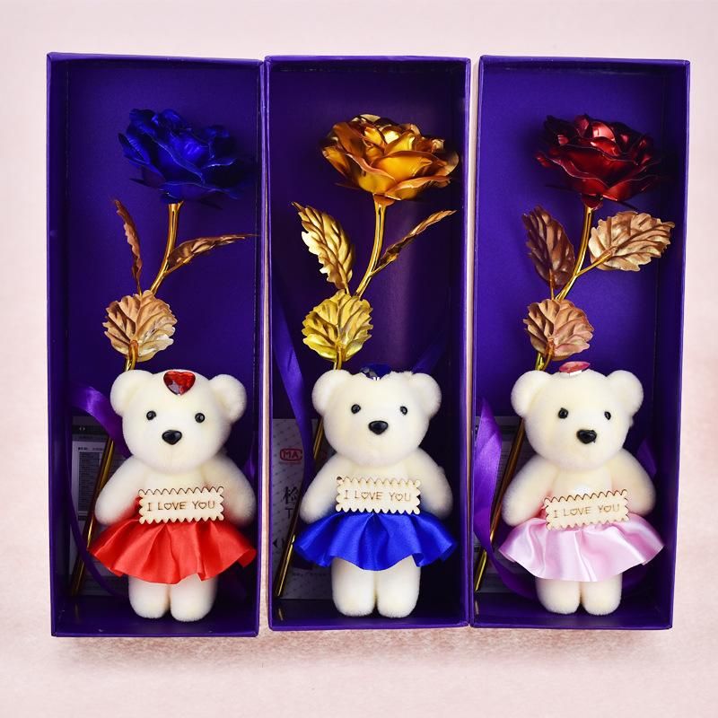 golden rose with teddy