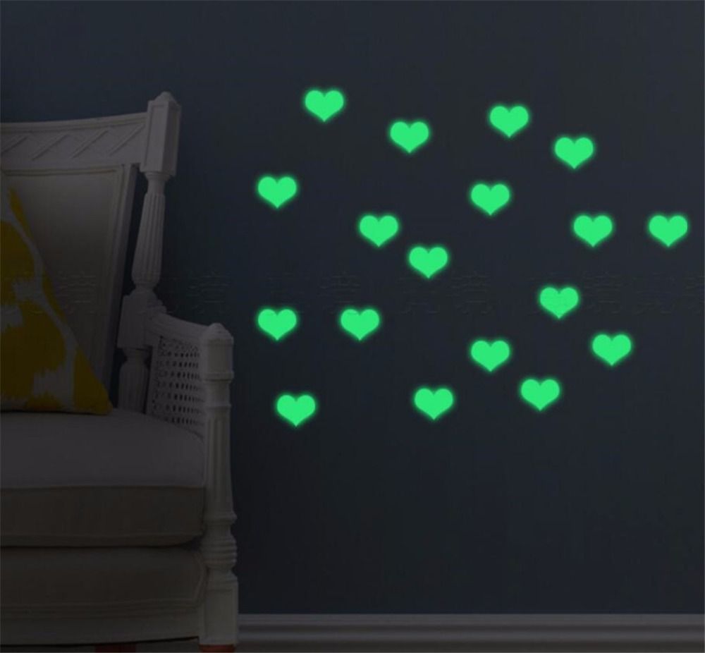 Heart Dot Star Shape Fluorescent Decals Luminous Wall Stickers Home Decor New