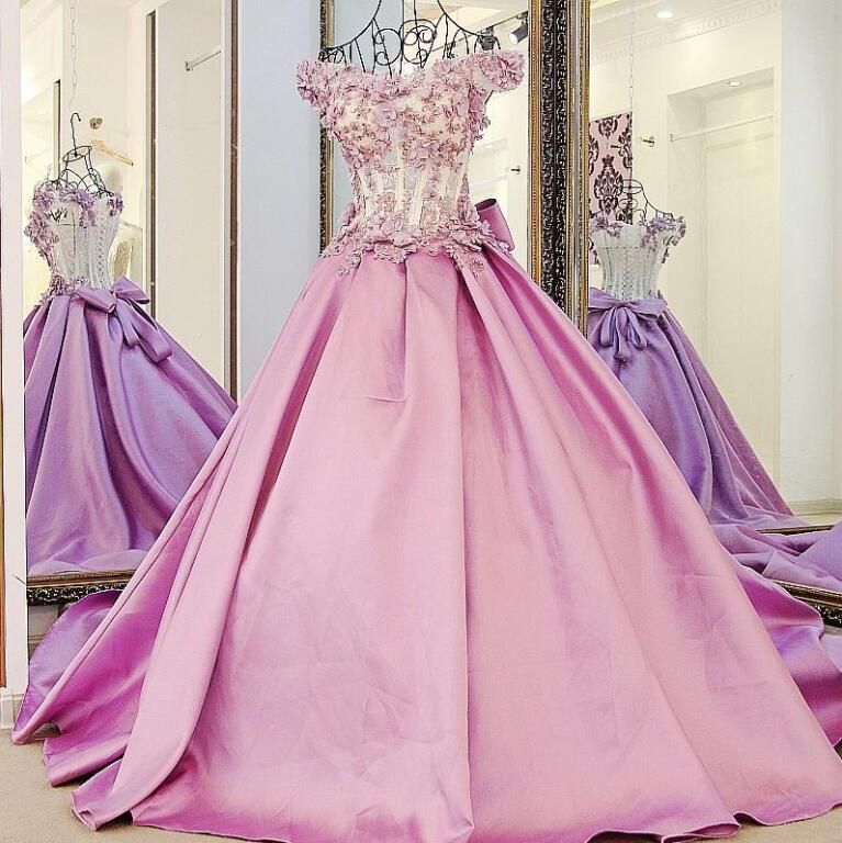 baby pink evening gown