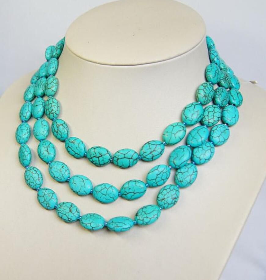 2020 New 13x18MM Turkey Natural Blue Turquoise Necklace From Xn131, 19.07