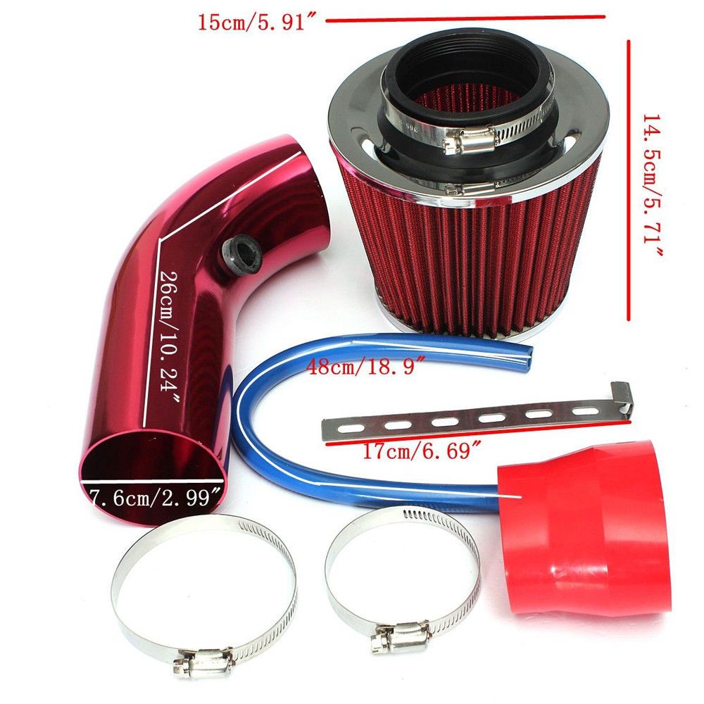 Aluminium universel non tiss/é dadmission dair dadmission dair air filtre dair de voiture de voiture 76mm 3 pouces haut de voiture /à /écoulement froid filtre dadmission dair froid Filtres /à air