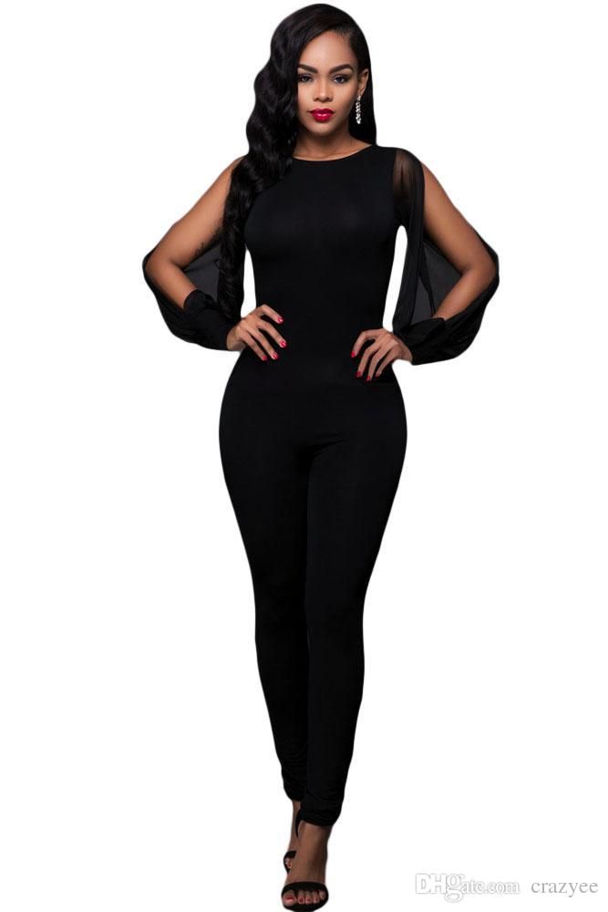 long sleeve open back jumpsuit
