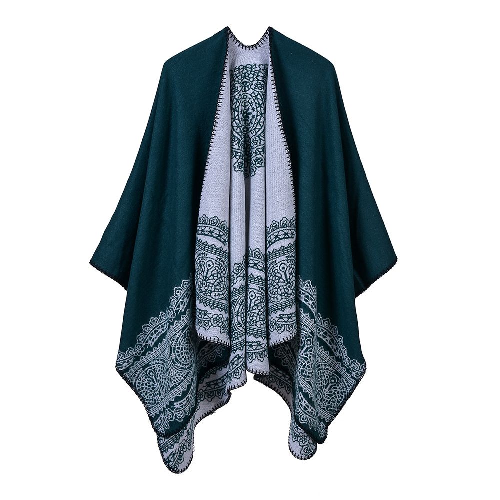 Nuevos Ponchos Parecidos La Cachemira, Elegante Encaje Estampado Chal Invierno, Espesar Manta Cálida Bufanda Doble Pashmina Utilizable 29,05 € | DHgate