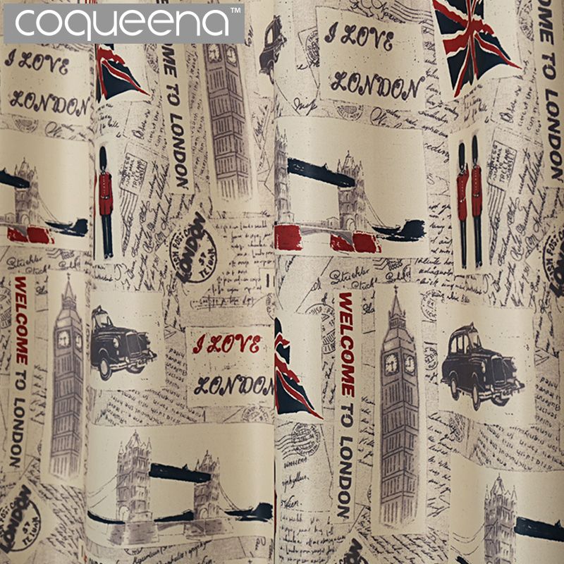 2019 Ready Made Vintage London Style Curtains For Living Room